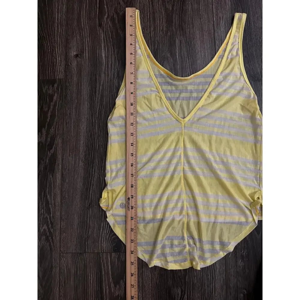 Lululemon Burn It Out Tank Ocean Stripe Mellow Lemon